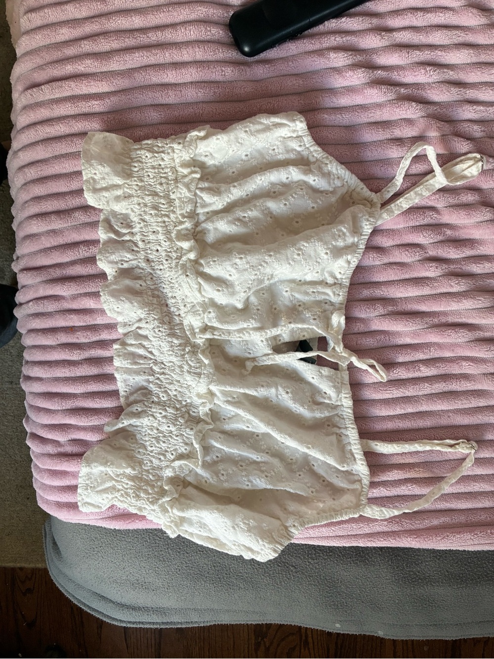 wild fable White Eyelet Lace Bandeau Crop Top